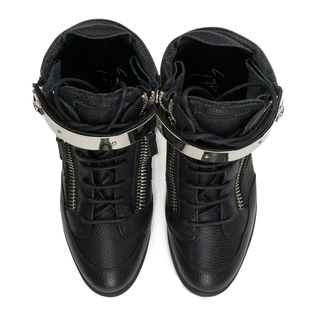 BLACK/SILVER SNEAKER WITH METAL BAR SNEAKERS