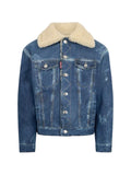 DSQUARED2 frosted shearling-collar denim jacket