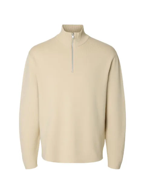 SELECTED half-zip knitted sweater