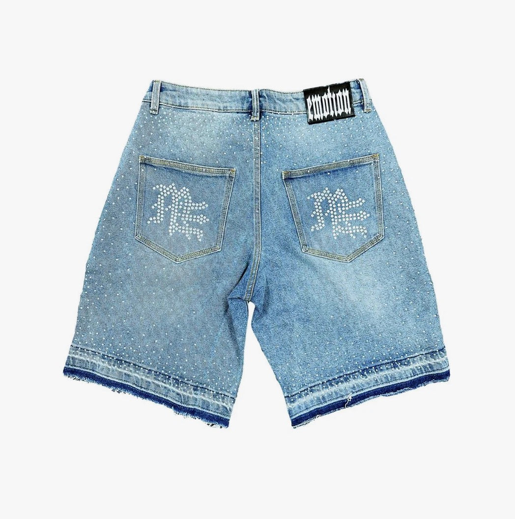 Mixed Emotions Rhinestone Blue Denim Short
