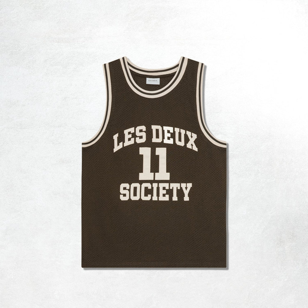 Les Deux Silas Mesh Tank Top: Turkish Coffee Brown