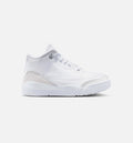 Air Jordan 3 Retro White and Silver Preschool Lifestyle Shoe – White/Metallic Silver