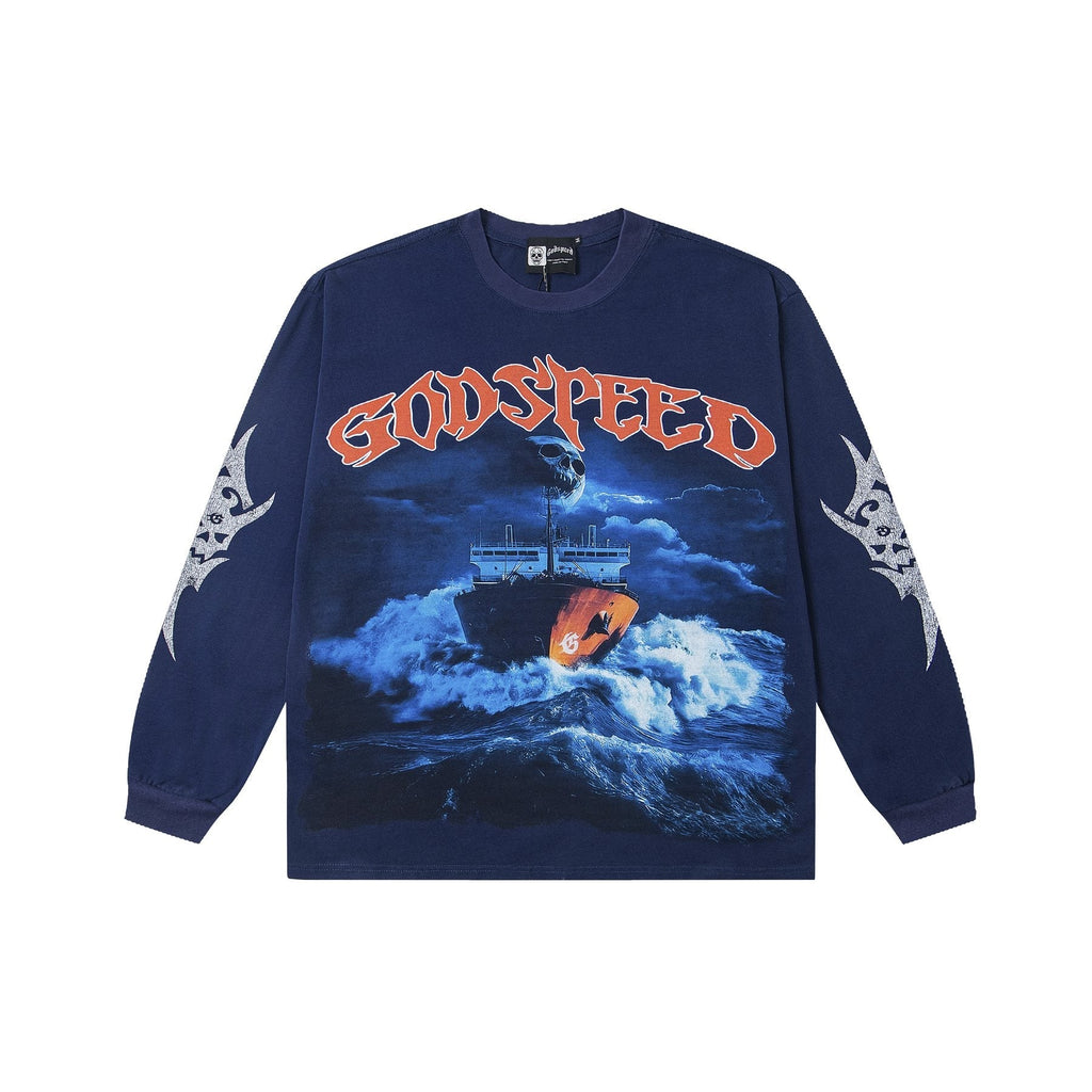 Godspeed Ship Graphic Long-Sleeve T-Shirt