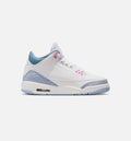 Air Jordan 3 Retro Cobalt Bliss Grade School Lifestyle Shoes - White/Cobalt Bliss/Football Grey/Pink Glow
