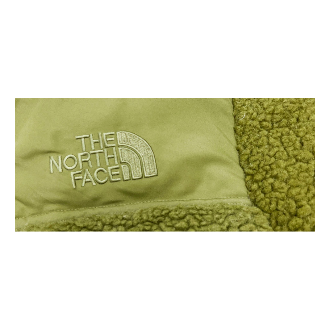 The North Face Fleece-Panel Stand-Collar Puffer Jacket in Olive