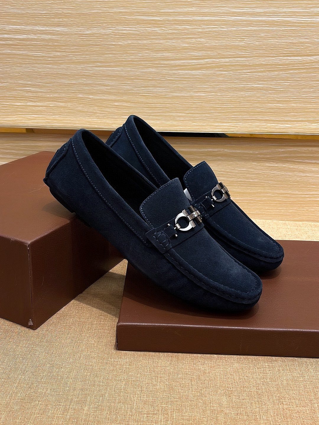 Ferragamo Men's Bit Loafers - Moc-Toe Stitching