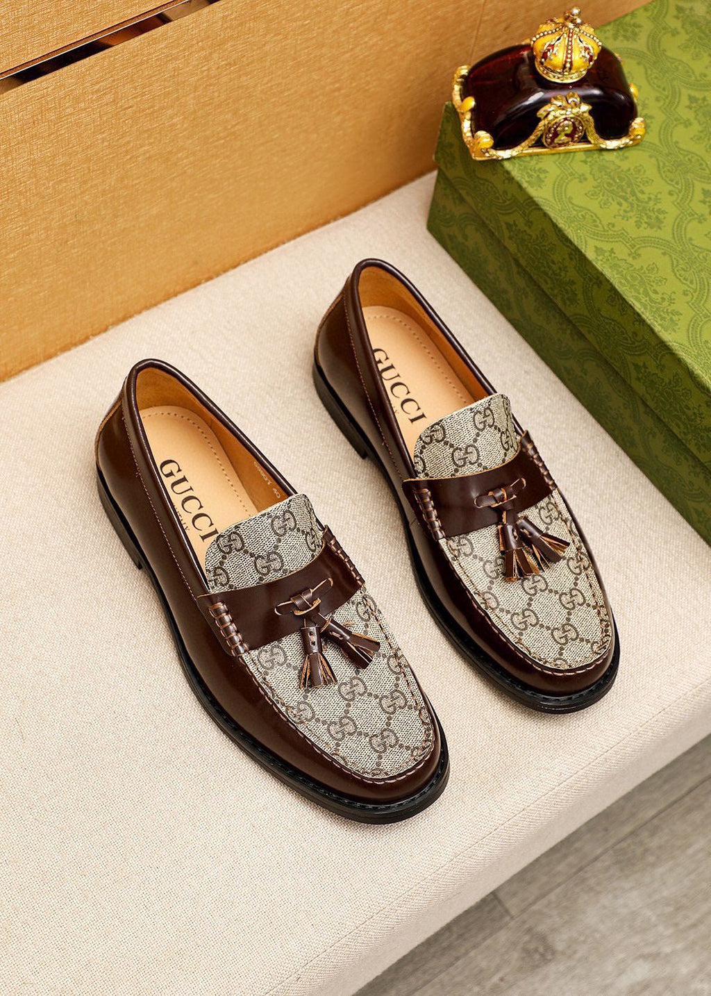 Gucci Tassel Monogram Loafers