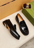 Gucci Metal-Accent Moc-Toe Loafers